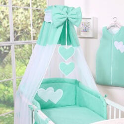 BabyLion baldachin függöny - Menta - szívecskével