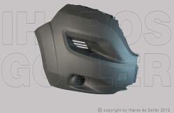 Fiat Ducato 2014-2023 - Első lökhárító sarok jobb nem ködlámpás, s. szürke - alkatresz - 14 535 Ft