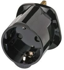 LECTRA Utazó adapter GB(G)->DIN(F) olvadóbetéttel fekete 13A 250V LECTRA - 1508533