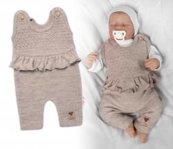 Baby Nellys Kötött lány fodros nadrág, Baby Nellys, bézs Velikost koj. oblečení: 74 (6-9m)