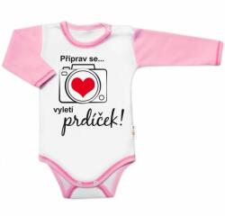 Baby Nellys Hosszú ujjú body vicces szöveggel Baby Nellys, készülj. . . . kipattan a feneked, lány Velikost koj. oblečení: 56 (1-2m)