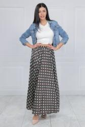 RohBoutique Fusta maxi cu imprimeu , maro, cu buzunare, Roh FR553