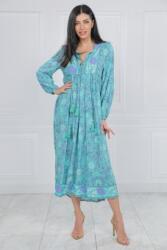 RohBoutique Rochie midi florala cu imprimeu boho, turcoaz, Roh DR4737