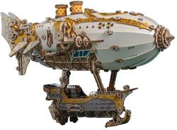 Howcat Puzzle 3D, Dirijabil Mfantasy, alb, HC, lemn, 473 piese