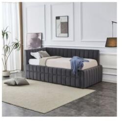  Pat Dormitor DERBY Catifea Gri BLU 14 Extensibil 90x200cm