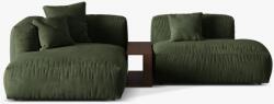 Micadoni Coltar modular Martina 285 x 176 cm tapiterie catifea cu masuta cafea incorporata (MH092)
