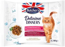 Butcher's Delicious Dinners chicken with liver, chicken with beef 4x100 g