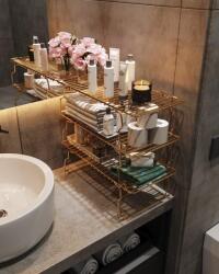 Hofmann Raft de perete Wall Shelf Extra Bathroom, Aur, 15x42x199 cm (498HFT1109) Raft