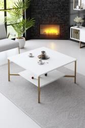 Bexley Masuta Cafea, PAL Melaminat / Metal, Gold Line, Negru / Auriu, 80x80x40 cm (618BLY1152) Masa de cafea
