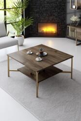 Bexley Masuta Cafea, PAL Melaminat / Metal, Gold Line, Negru / Auriu, 80x80x40 cm (618BLY1153) Masa de cafea