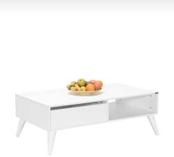 Adore Masuta Cafea cu sertar Adore Living, Alb - Maro - Natur, 110x42x65 cm (SHP-655-DD-1) Masa de cafea