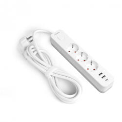 Videx 3 Plug + 3 USB 3 m Switch (LEDM VF PD33G2U1C W)