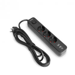 Videx 3 Plug + 3 USB 3 m Switch (LEDM VF PD33G2U1C B)
