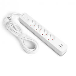 Videx 4 Plug + 2 USB 3 m Switch (LEDM VF PD43G1QC1PD W)