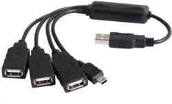 PremiumCord USB2.0 HUB 4 portos fekete kábel (ku2hub4wk)