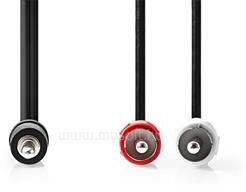 Nedis sztereó audió kábel, 3, 5 Jack dugó - 2 X RCA dugó, hossz 1.5m, CAGL22200BK15 (CAGL22200BK15) (CAGL22200BK15)