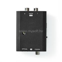 NEDIS digitális audió konverter ACON2509BK, digitális bemenet koax/toslink, analóg kimenet RCA (ACON2509BK) (ACON2509BK)