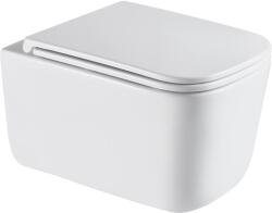 INVENA Malaga vas wc cu capac soft-close agăţat fără margine cu spălare turbionară alb lucios CE-96-001 (CE96001)