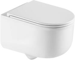 INVENA Korfu vas wc cu capac soft-close agăţat fără margine cu spălare turbionară alb lucios CE-95-001 (CE95001)