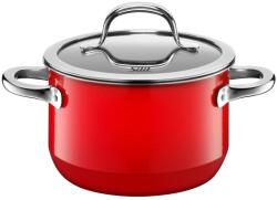 Silit Passion Red Cratita mica 16cm, oala mica cu capac din sticla, oala de carne inductie 2l, ceramica functionala Silargan, rosie (2102297055)