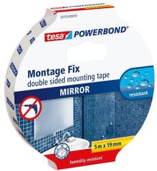 tesa Powerbond 5 m × 19 mm, kétoldalas ragasztószalag tükrökhöz, fehér (55733-00019-04)