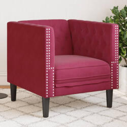 vidaXL bordó bársony Chesterfield kanapéfotel (372677) - pepita