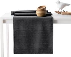 Asztalterítő Vesta grafitszürke dombornyomott modern 115x300+35x300 AmeliaHome (120006614)