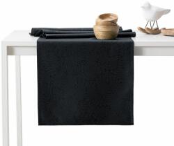 AmeliaHome Asztalterítő Gaia fekete dombornyomott 115x250+35x250 AmeliaHome