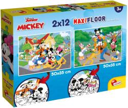 Lisciani Puzzle cu două fețe Lisciani pentru colorat 2 х 12 piese- Mickey Mouse (86559) Puzzle