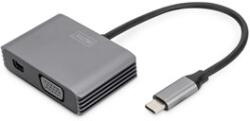 ASSMANN DA-70825 USB Type-C to VGA/miniDisplayPort 4K/30Hz Graphics Adapter Silver (DA-70825)