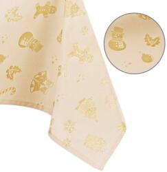 AmeliaHome Asztalterítő CHRISTMAS STORY sárga nyomott motívum ünnepi 110x160 ameliahome