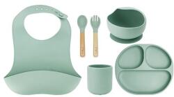 MOMI Set de sufragerie din silicon pentru copii MoMi AMI verde (KJZMMAMIGR) Set pentru masa bebelusi