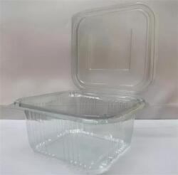 Ételtároló doboz, egybefedeles, műanyag, szögletes, 250 ml, 100 db, "Party", víztiszta 1020030198 (1020030198)