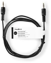 Nedis CAGT22000BK05 sztereó audió kábel, 3, 5 Jack dugó - dugó, hossz 0.5m (CAGT22000BK05)