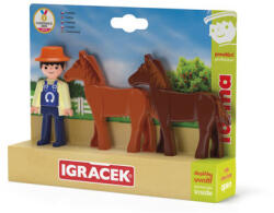 EFKO Efko IGRACEK Trio Farma - Fermier și doi cai (26416) Figurina