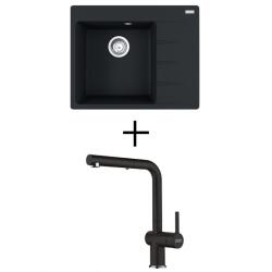 Franke CNG 611-62 TL + FRANKE FN 6110 ACTIVE NEW CSAPTELEP - onyx, balos medence (114.0637.503 + 115.0653.384)