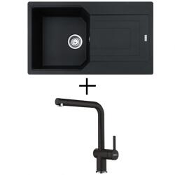 Franke UBG 611-86 + FRANKE FN 6100 ACTIVE NEW CSAPTELEP - onyx (114.0700.112 + 115.0653.373)