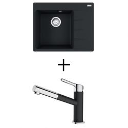 Franke CNG 611-62 TL + FRANKE FC 3055 ORBIT CSAPTELEP - onyx, jobbos medence (114.0637.492 + 115.0623.057)