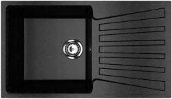 Ulgran U-703-308 Beépíthető Gránit Mosogatótálca - Extra mély, Csepegtetőtálcás, Szemcsés Fekete (U-703-308) - watermarkt