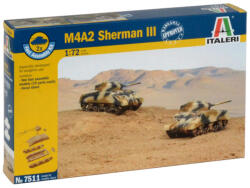 Italeri 1/72 M4A2 Sherman III tank 2db-os makett szett (7511S) - jatekshop