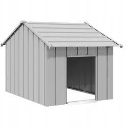 vidaXL Kutyaház tetővel, 83x130x85 cm, galvanizált acél (4100916)