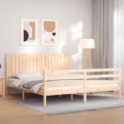 vidaXL tömör fa ágykeret fejtámlával Super King Size (3194781)