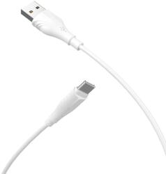 BOROFONE BX18 USB-A apa - USB-C apa Adat- és töltőkábel 2m - Fehér (BX18 TYPE C 2M)