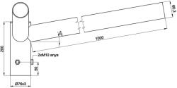 Lámpakar lámpaoszlopra 100 cm benyúlású, 10°-os és Ø60 mm-es csúcsra illeszkedő, 2 ágú 90°, horganyzott (LAMPAKAR100_2_10_90) (LAMPAKAR100_2_5_90)