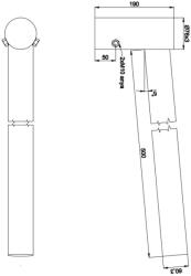 Lámpakar lámpaoszlopra 50 cm benyúlású, 5°-os és Ø60 mm-es csúcsra illeszkedő, 1 ágú, horganyzott (LAMPAKAR50_1) (LAMPAKAR50_1)