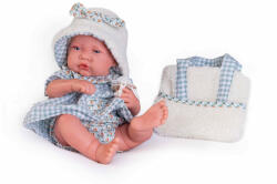 Antonio Juan újszülött baba sapkában, puha táskával, 42 cm-es (50398)