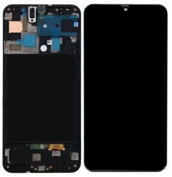 Samsung A715 Galaxy A71 (2020) fekete LCD kijelző érintővel és kerettel (OLED)
