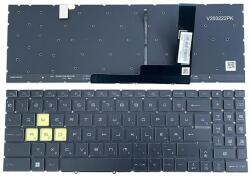 ASUS MSI Crosshair 15 R6E B12U B12UEZ B12UGZ Pulse GL66 GF66 MS-1581 multicolor háttérvilágítással (backlit) fekete magyar (HU) laptop/notebook billentyűzet gyári