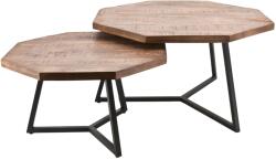 By Boo Két fából készült dohányzóasztal készlet Octagon 76/60 cm (BB-1637)