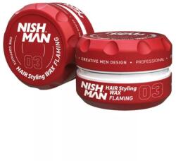 Nish Man Flaming 03 fényes hatású wax, extra erős tartással, 150ml - hajvarazs